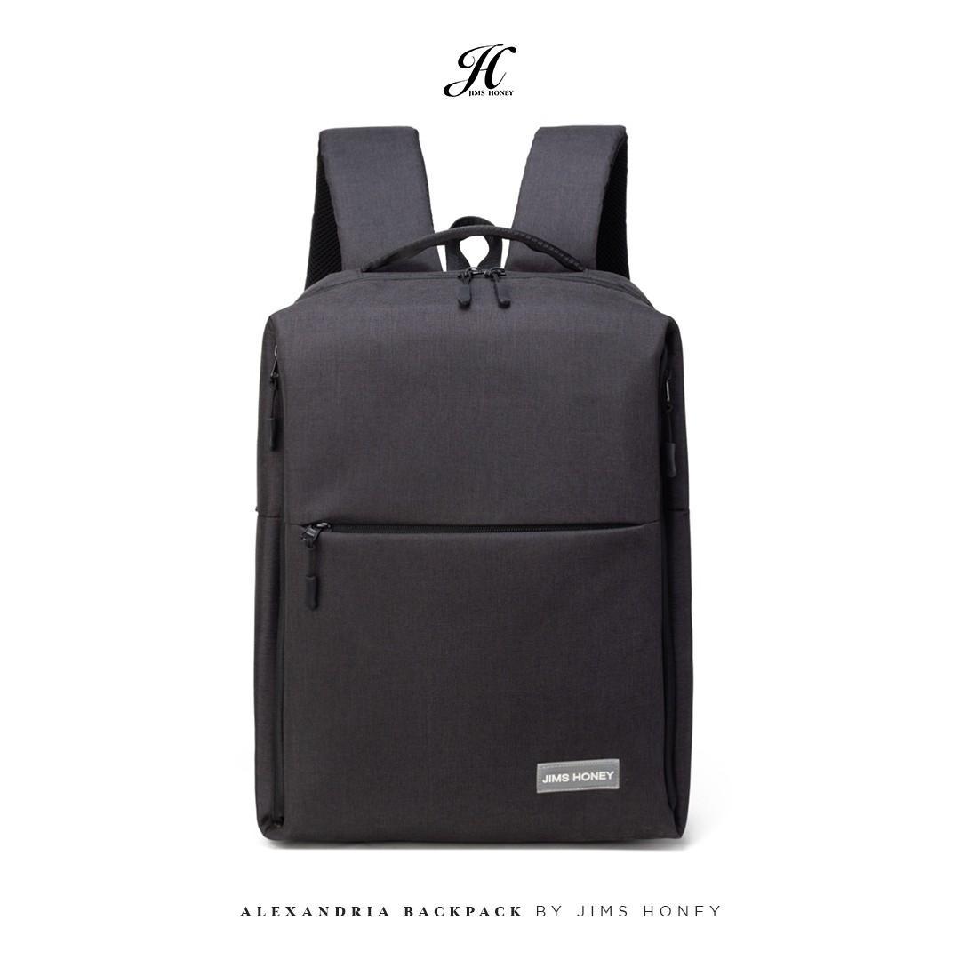 JIMS HONEY Tas Ransel Unisex Pria Wanita ALEXANDRIA PLUS BACKPACK Terbaru 2023 Canvas Sekolah