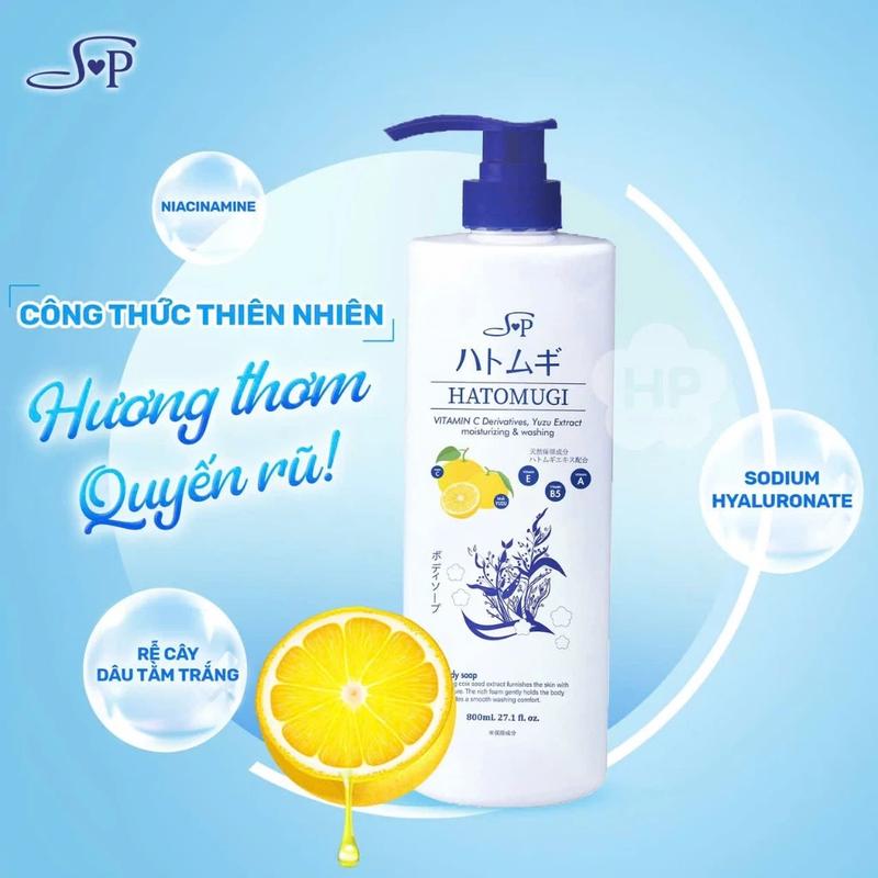 Sữa Tắm Hatomugi Body Dưỡng Ẩm Sáng Da 600ml 800ml 7