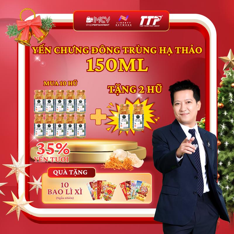 [TG x SF] 12 Hũ Yến sào SALLANEST 35% Yến tươi vị ĐÔNG TRÙNG HẠ THẢO - 12 Hũ cao x 150ml - MUA 10 TẶNG 2