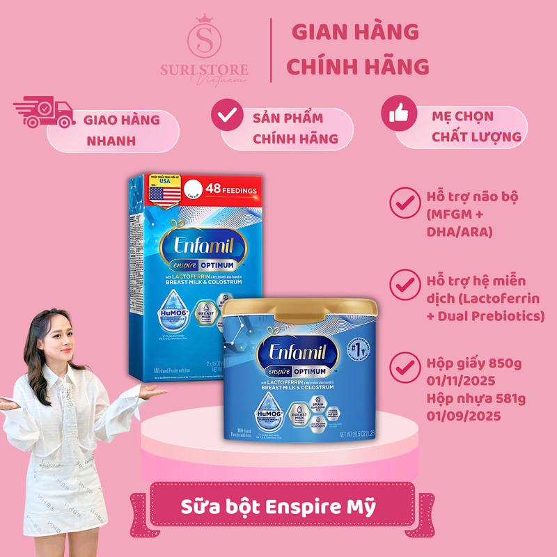 SURI STORE - Sữa bột CT Enfamil Enspire Hồng & Xanh date xa cho bé