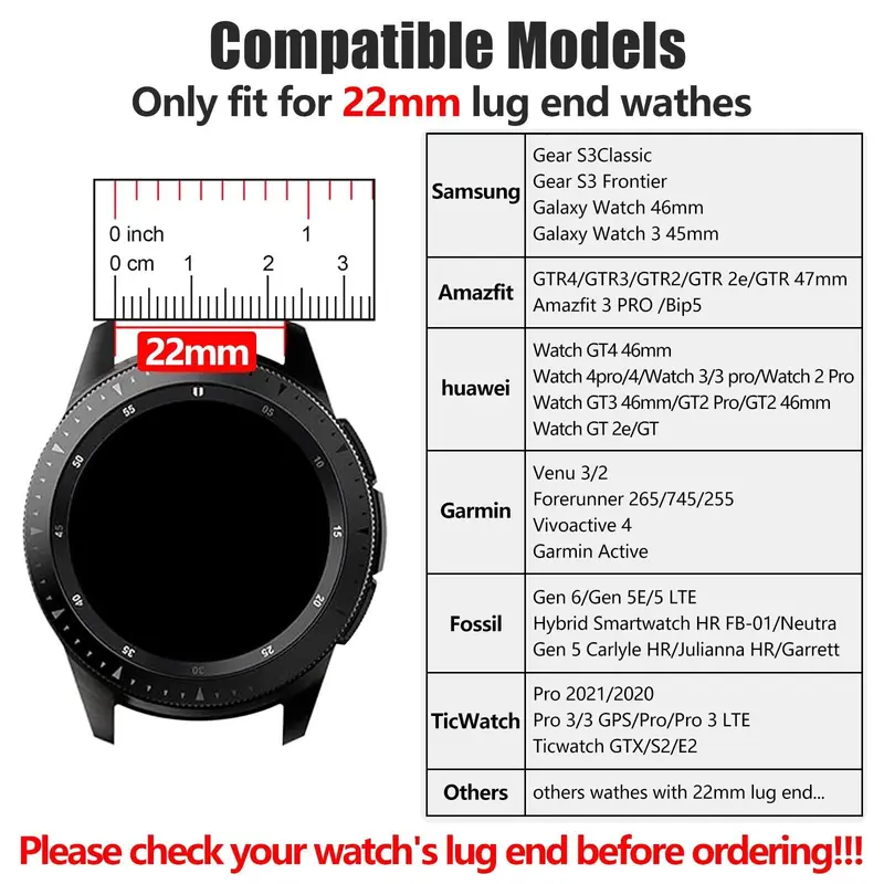 22mm Stainless Steel Watch Band, Quick Release Watch Band for Samsung Galaxy Watch 3, Smart Watch Accessories for Garmin Venu 3/2/Amazfit GTR4/3/2/Huawei Watch GT4 8