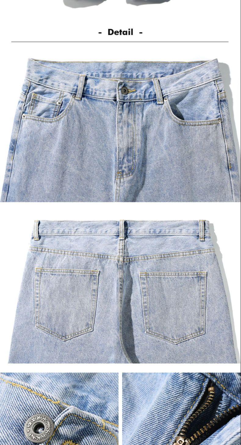 Product Introduction of Quần Jean Cho Nam, Gurbaks, Dáng Suông Rộng Rãi, Phong Cách Thường Ngày Màu Xanh Nhạt, Thương Hiệu Thời Trang, Ống Rộng, Thiết Kế Cổ Điển Thích Hợp Cho Mùa Xuân Và Mùa Thu, Quần 14