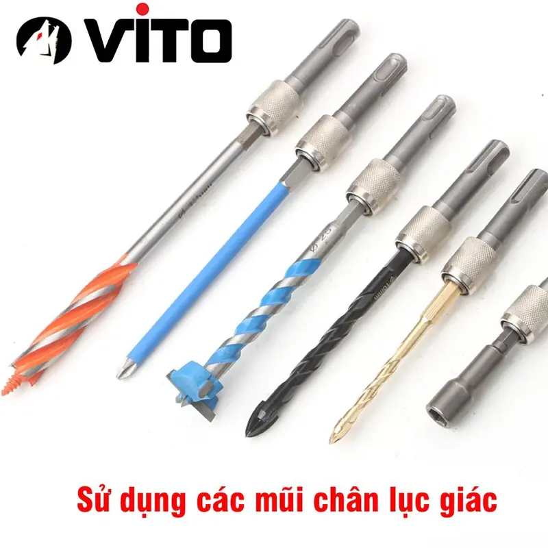 Đầu Vít Chuyển Đổi Chân SDS Khoan Bê Tông Sang Chân Lục Giác VITO Có Bi Giữ 5