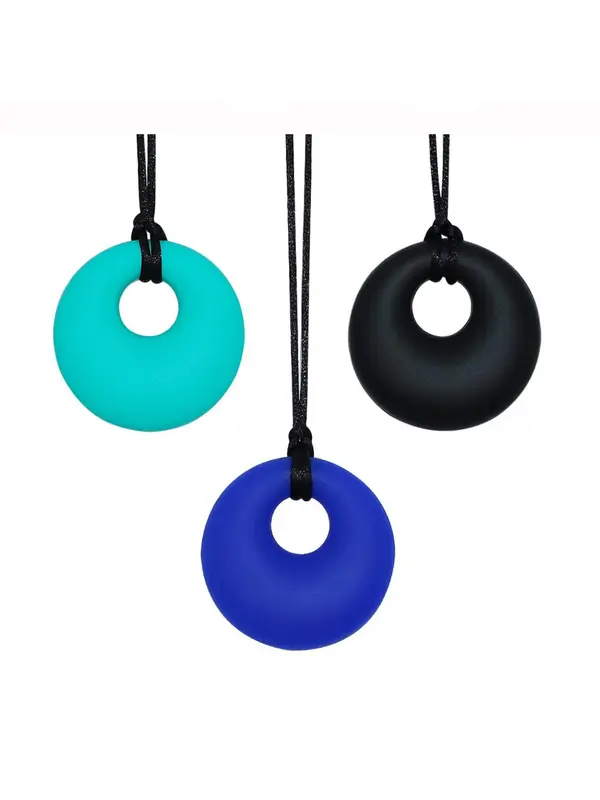 Cute Round Shape Silicone Pendant Necklace, 3pcs/set Sensory Relief Stress Relief Jewelry for Kids & Adults, Versatile Jewelry As Gift for Friends 7