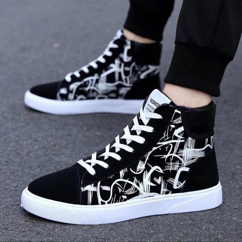 Giày Sneaker Nam Cổ Cao Trẻ Đẹp Thời Trang Mẫu HOT 2023 Cá Tính Năng Động