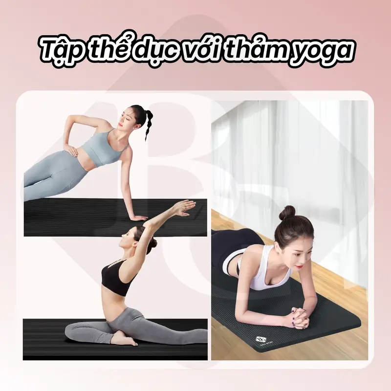 (10mm)BG-Thảm Tập  Yoga Sport Gym Siêu Dày Chất Liệu NBR Chống Trơn Trượt Tốt. Cao Su Tập Gym 6