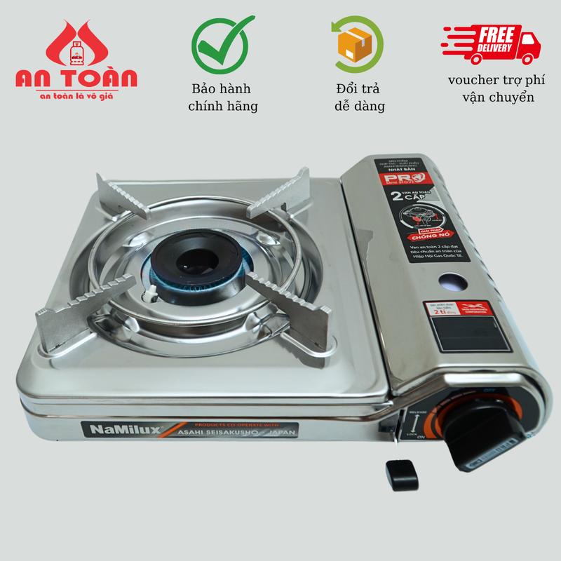 Bếp gas mini Namilux 2S - Van an toàn 2 cấp PL2021AS  - Toàn thân inox