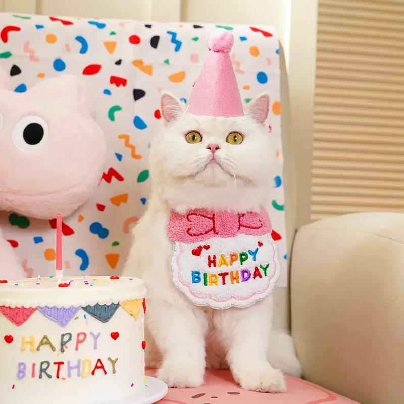 Product Introduction of Cute Dog Birthday Outfits Puppy Birthday Hat Cat Dog Birthday Bandana Boy Girl Pet Party Accessories for Small and Medium Dogs 6
