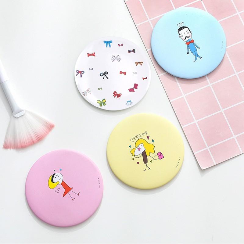 Gương tròn bỏ túi mini - Gương mini dễ thương trang điểm Hàn Quốc Gương Mini cho chị em 3