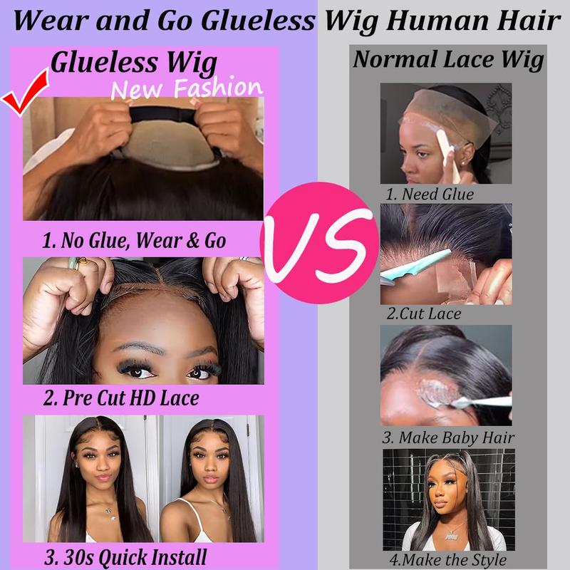 Product Introduction of Human Hair Wig 4x4 Lace Front Wigs Straight Glueless Wigs Brazilian Virgin Human Hair Natural Black Color For Black Women 24 Inch 2