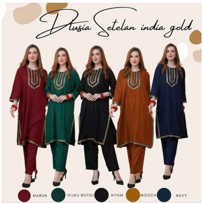 CP LP TUNIK JUMBO India Setelan Tunik Terbaru 2025 Wanita Polos