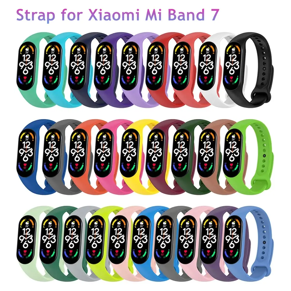 Vòng đeo tay cho Mi Band 7, Dây đeo silicon, Vòng đeo tay thể thao thông minh, Tương thích với Mi Band 7, 1 cái