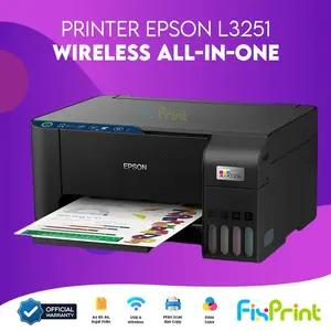 Epson EcoTank L3251 L3250 L3210 Hitam L3256 L3216 Putih Printer All In One WiFi Wireless Tinta 003 GARANSI L3211 Print Scan Copy L121 Print Only 8787