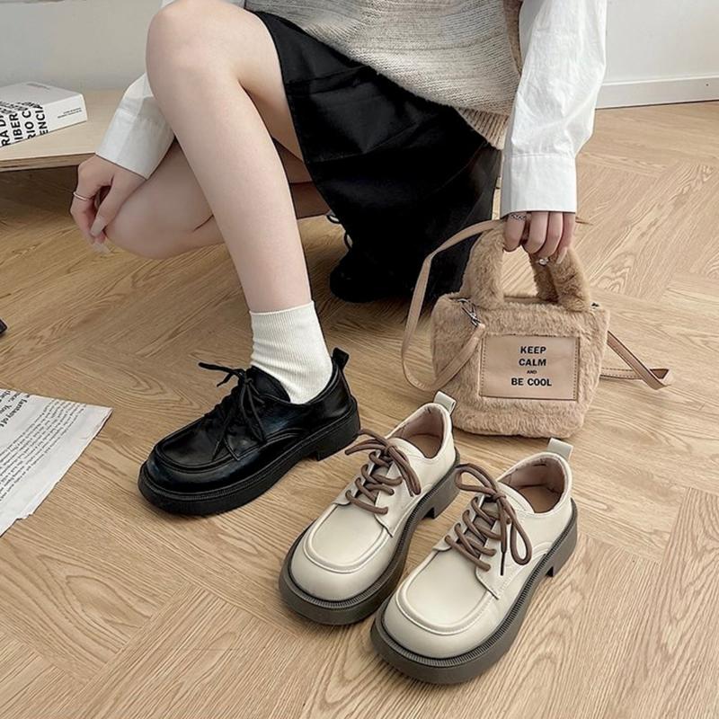 [FORM CHUẨN] Giày Oxford nữ đế bằng mũi tròn cổ điển [161]