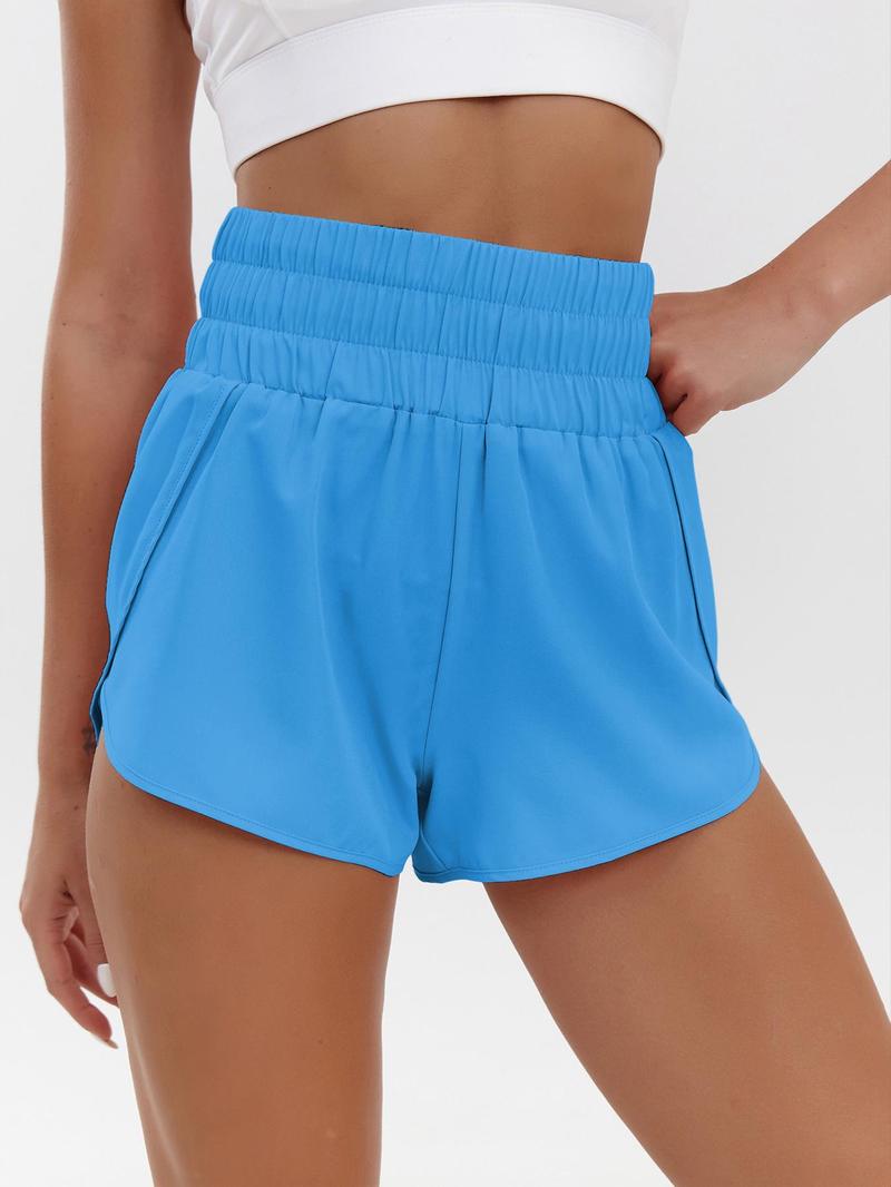 Product Introduction of Women's Basic Plain Wrap High Waist Shorts, Summer Clothes Women, Lady Casual Comfort Elastic Waist Track Shorts for Gym Workout Running, Lady's Bottoms, Micro Shorts, Going Out Bottoms, Activewear 9