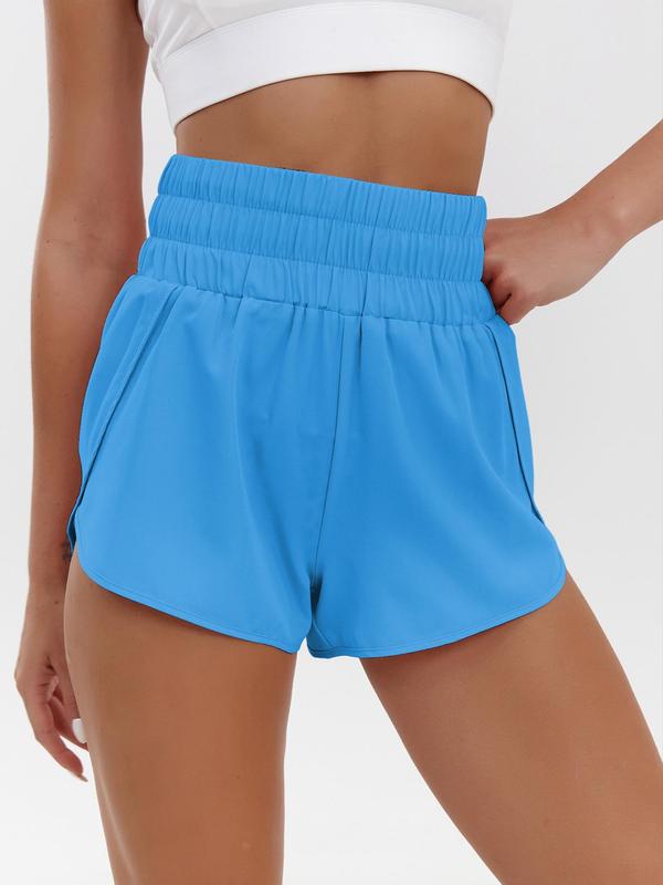 Women's Basic Plain Wrap High Waist Shorts, Summer Clothes Women, Lady Casual Comfort Elastic Waist Track Shorts for Gym Workout Running, Lady's Bottoms, Micro Shorts, Going Out Bottoms, Activewear, Athletic Shorts 5