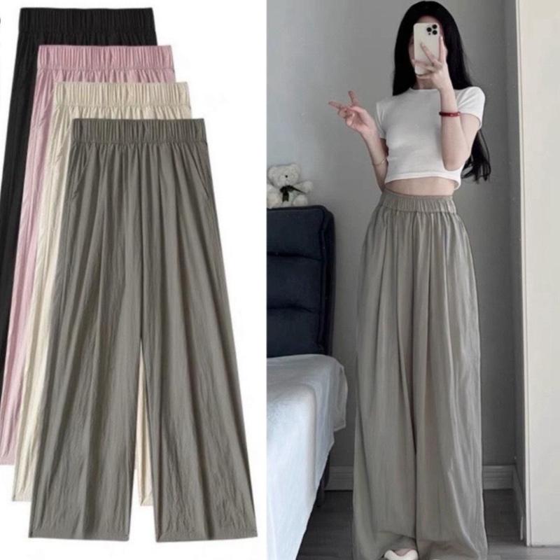 Quần suông ống rộng chất ĐŨI vân mây mỏng mát Nữ Ong Women Voan Pants