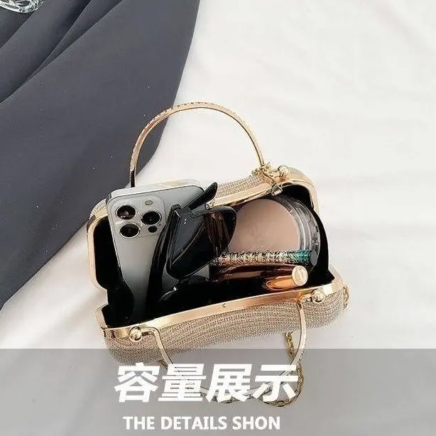Túi Nữ, Dễ Phối Đồ Thiết Kế Thời Trang Độc Đáo Dây Xích Mỏng Và Lấp Lánh túi Messenger Cầm Tay Phong Cách Ins Mới 2024, Hợp Xu hướng, Thời Trang Bag 8