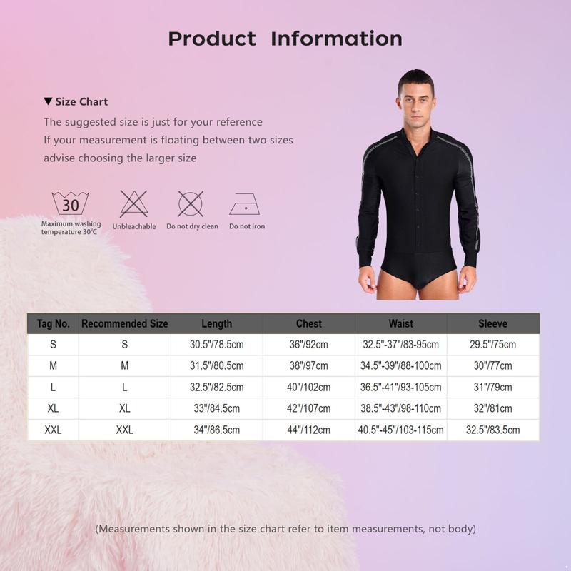 Trang Phục Thi Đấu Khiêu Vũ Latin Nam Hồi Giáo, RUNQHUI, Tay Raglan, Cổ Chân Đế Có Nút, Đính Đá Lấp Lánh Leotard Sport 8