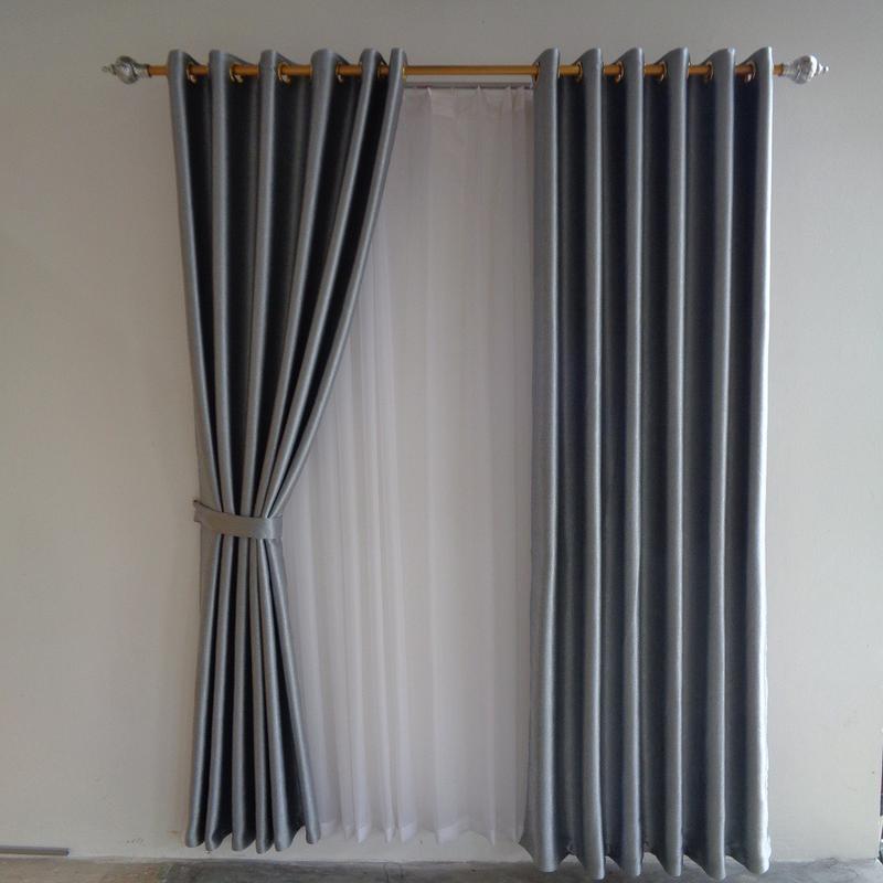 Product Introduction of Gorden polos minimalis bahan blackout untuk pintu dan jendela Tali 1