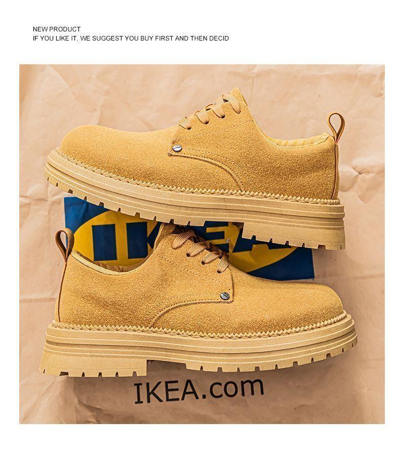Product Introduction of Men's Shoes 2025 New Spring British Style Retro Low-top Work Boots Yellow Boots Men's Outdoor Sports Martin Boots Slipper 27