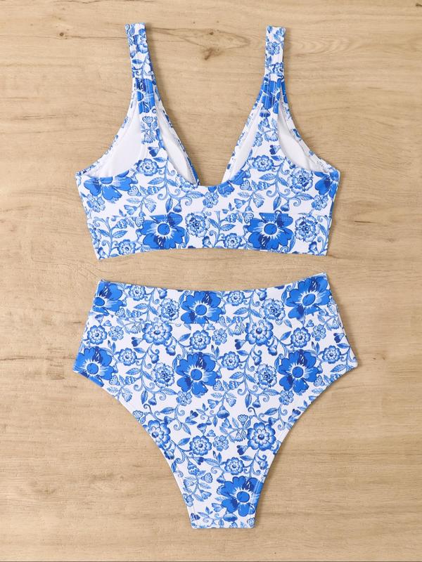 Two-Piece Set Women's All Over Print Bikini Set,  Swim Top &  Swim Bottom, Ladies Swimsuit for Beach Holiday Vacation 8