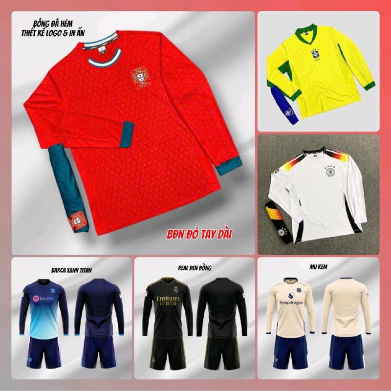 Bộ Quần Áo Bóng Đá Dài Tay Vải Thun Lạnh JP Unisex - Top Nam Nữ Đồ đá banh dài tay Sport