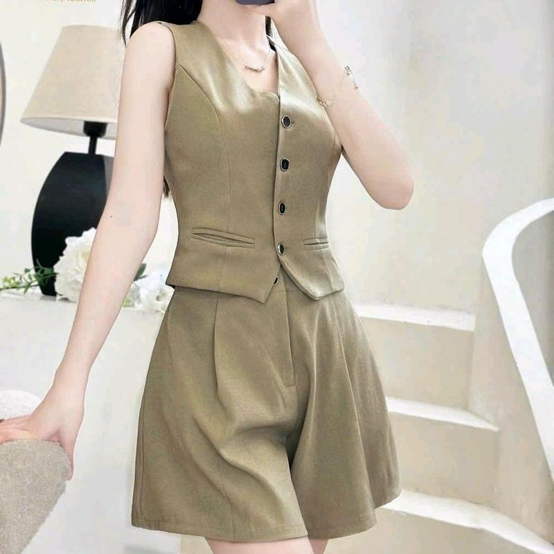 SÉT ĐÙI ÁO GILE LÓT LỤT,QUẦN CÓ KHÓA KÉO  Nữ Women 0