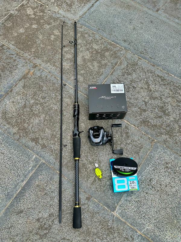 Combo Cần câu Lure Ceres Máy Ngang marcan Cemreo Dây PE x8 100m- Nhái Hơi 5gr