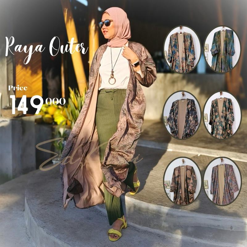Product Introduction of kardigan jumbo raya long outer bigsize motif bunga 3