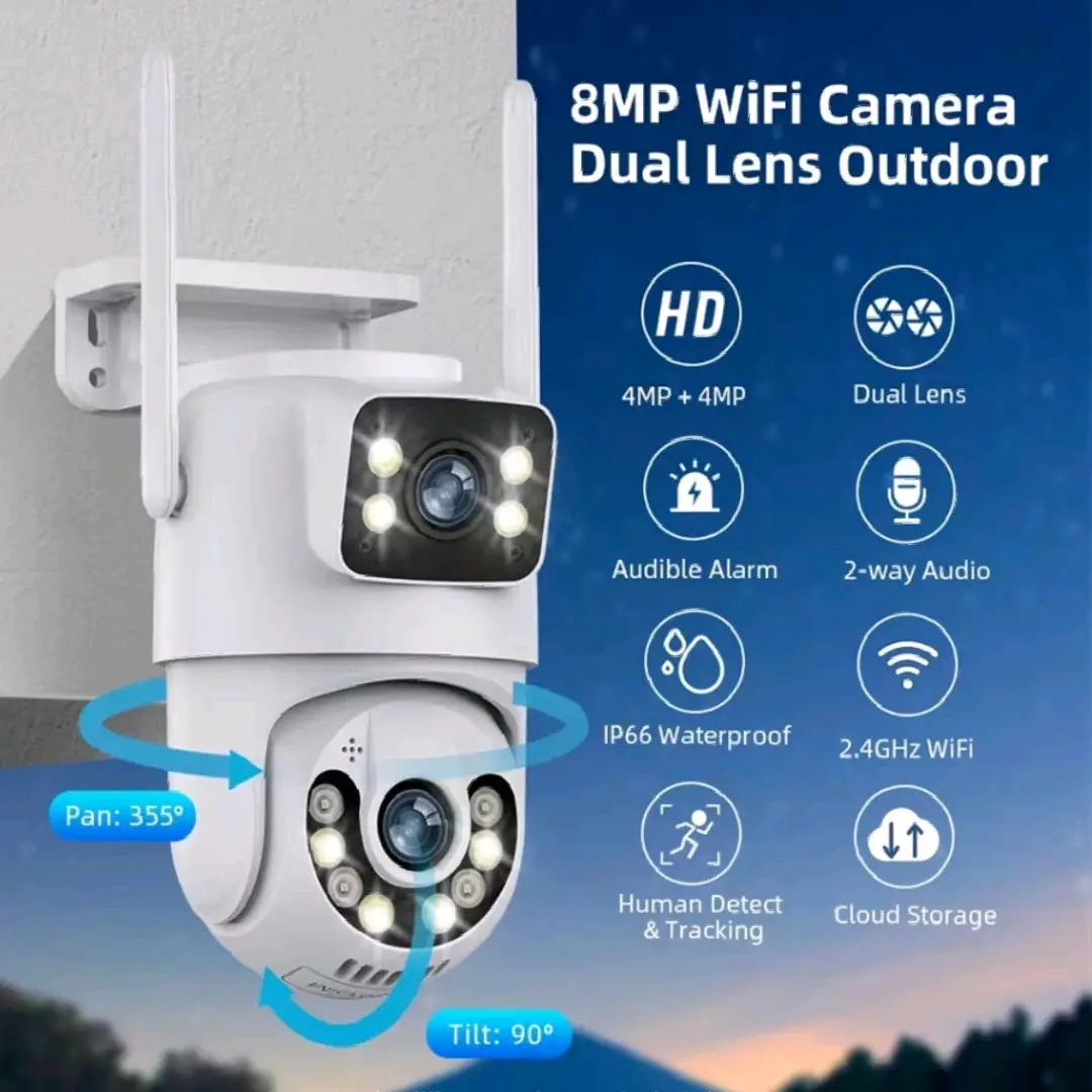 CAMERA KÉP WIFI 8MP 4K UHD, NGOÀI TRỜI THÔNG MINH, CHỐNG NƯỚC , ĐÀM THOẠI, CÓ MÀU BAN ĐÊM. ptz