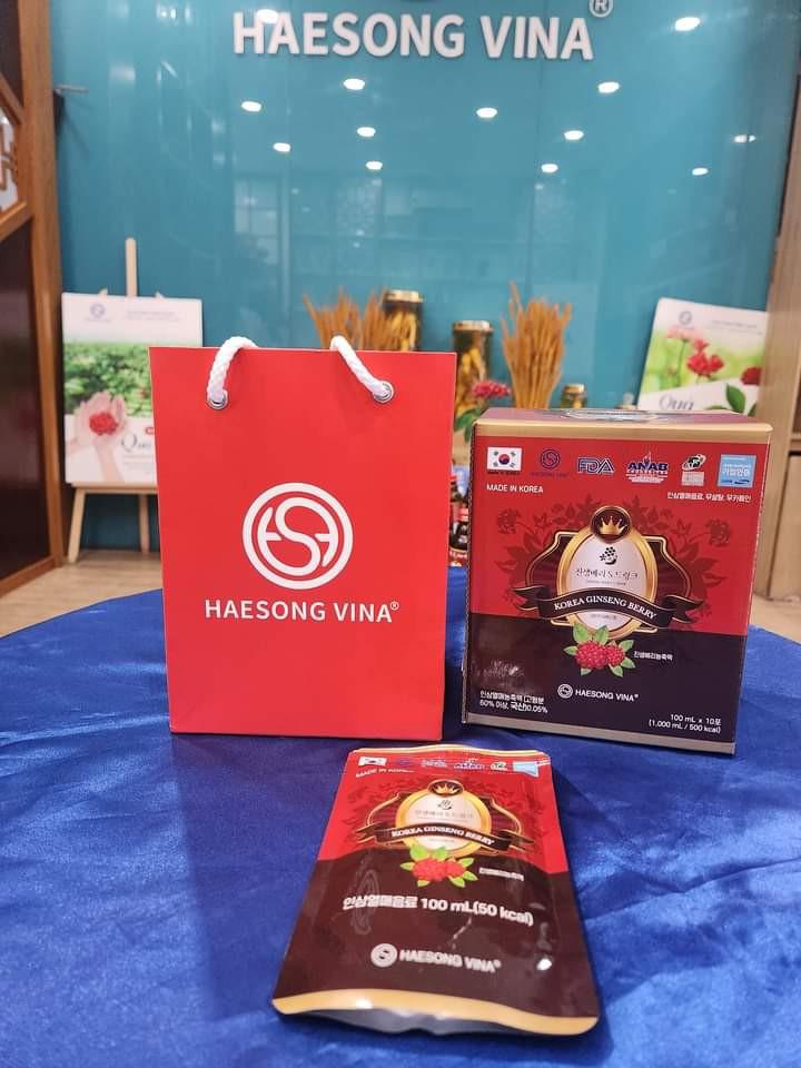 Product Introduction of (Mua 1 Tặng 2 ) Nước uống Quả Sâm Hàn Quốc HAESONG VINA (dạng gói) - Chiết xuất từ Quả nhân Sâm và táo đỏ Hàn Quốc, 10 gói/hộp (Mua 1hộp Nước uống Quả sâm gói tặng 1chai Nước GIẶT XẢ lozzi 200g và 1chai dung dịch vệ sinh Nanotech ) 11