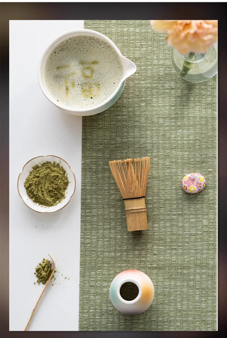 Product Introduction of Artcome Japanese Matcha Tea Set, Matcha Bowl with Pouring Spout, Tea Tray, Matcha Whisk, Ceramic Whisk Holder, Matcha Powder Caddy, Handmade Matcha Ceremony Kit for Japanese Tea Ceremony (8Pcs) 3