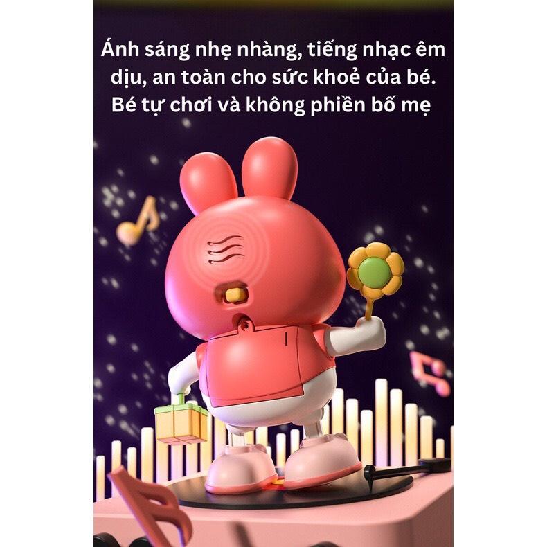 [Tặng pim]  Đồ Chơi Thỏ Robot Nhảy Múa Có Đèn Nhạc Di Chuyển Vui Nhộn An Toàn Cho Bé, Quà Tặng Bé Trai Bé Gái 7