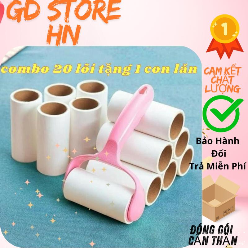 Combo 10-20 Lõi Lăn Bụi Tặng Kèm 1 Cây Lăn - Cây Lăn Bụi Quần Áo, Ga Giường, Sofa Loại 10cm, 16cm Có Lõi Thay Thế Tiện Lợi gia dụng