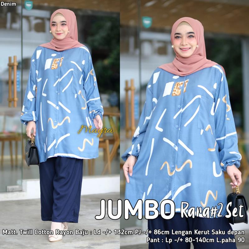 Product Introduction of Setelan Jumbo Set Wanita Besar LD 130 Muat 100 Bahan Rayon 2