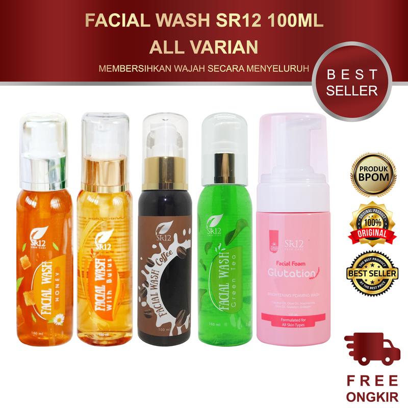 FACIAL WASH SR12 100ML ALL VARIAN / HONEY / BULUS / COFFEE / GREEN TEA / GLUTATION 0