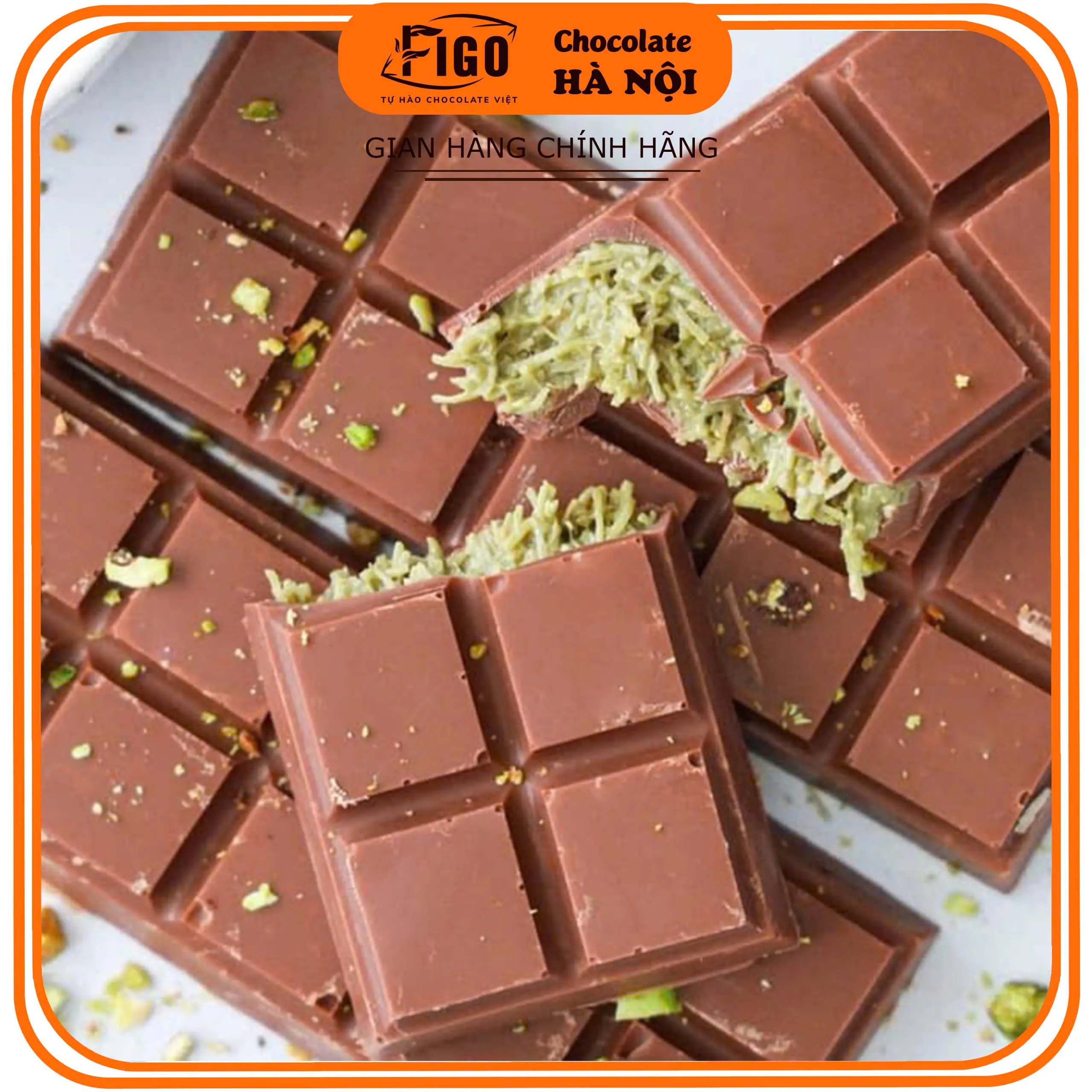 [DÒNG CAO CẤP] Socola Dubai Hot trend- Chocolate Dubai ngon, giòn tan nhân Mattcha Hạt Dẻ Điều FIGO 70gram