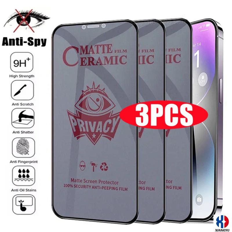 Phim Gốm Mềm Mại Và Chống Gián Điệp Dành Cho iPhone 11 12 13 14 15 16 17 17Air 16E Pro Max 6 6S 7 8 Plus X XS Max XR SE 2020 Kính Chống Cháy Nổ Phim Bảo Vệ Màn Hình Chống Nhìn Trộm
