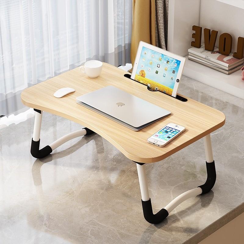 Bàn Học Làm Việc Gấp Gọn Bàn Gấp Máy Tính Xách Tay Có Khay iPad Khay Cốc 60x40