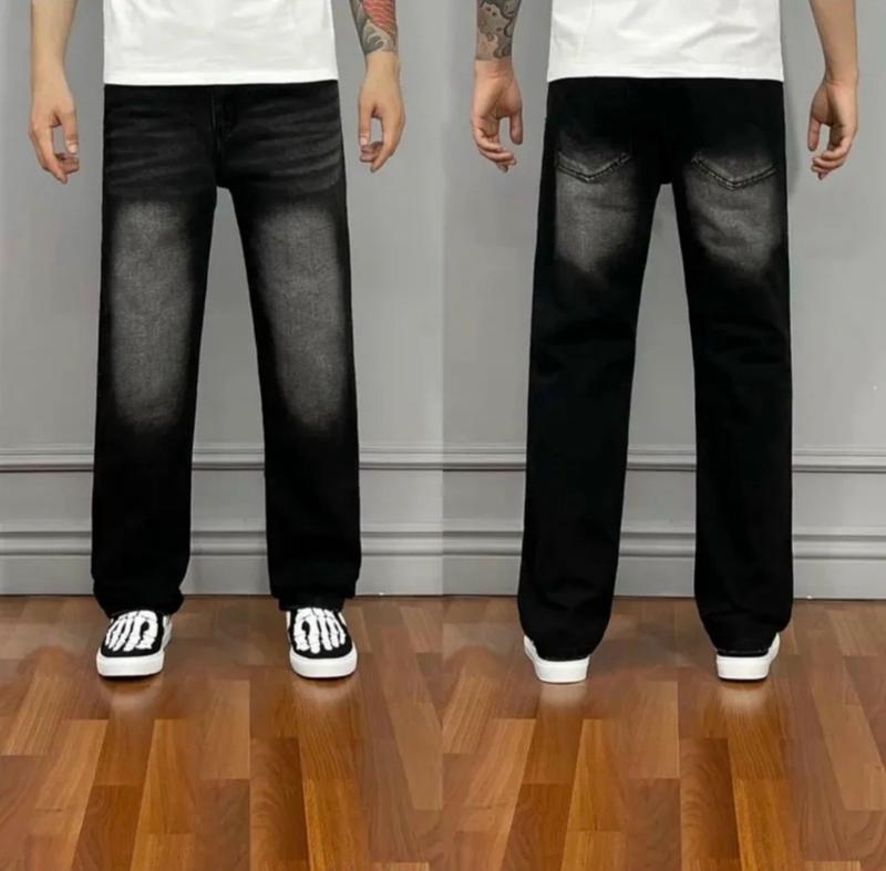 Quần jean nam ống xuông fom chuẩn dễ phối đồ chất bò dày dặn co giãn mẫu mới hót trend Pants Menswear Có Túi