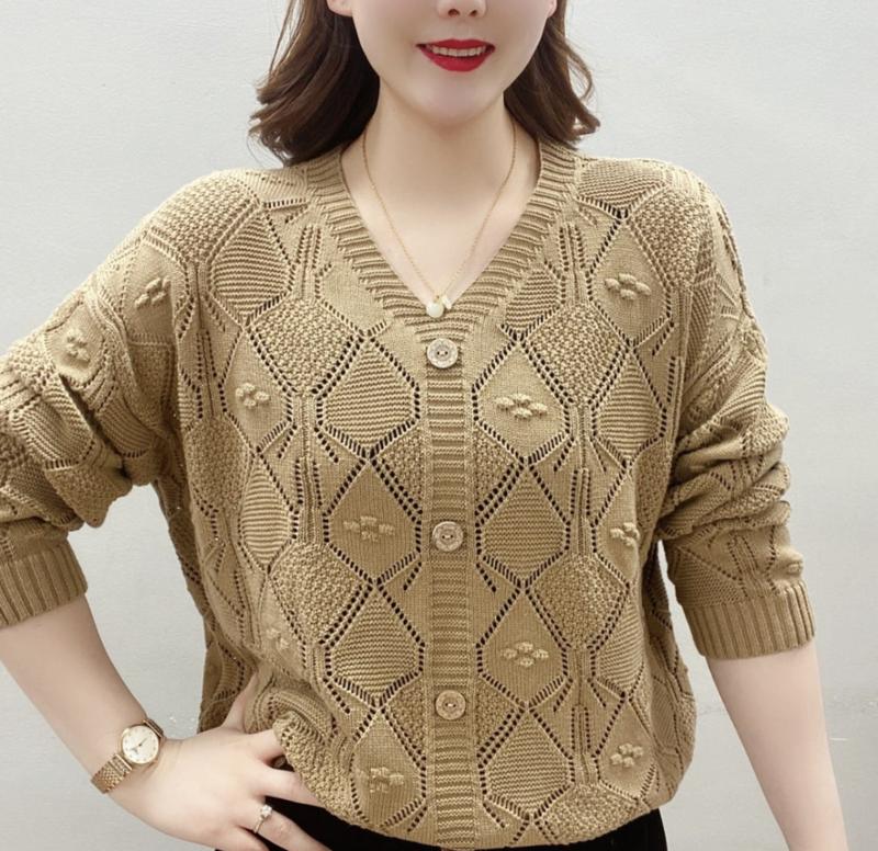 Product Introduction of Thời trang nữ，Đồ Len, Hàng Mới Về Mùa Xuân Thời Trang, Áo Len Cổ Chữ V Dáng Rộng Thường Ngày Cho Nữ, Thiết Kế khoét Thời Trang, Mỏng Vừa Vặn, Phong Cách Phương Tây, Thích Hợp Cho Mẹ Mặc, Giấu Bụng 5