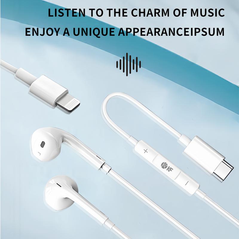 Product Introduction of KF Wired Earphones Type-C/Ios 3.5mm Subwoofer Headset Magnetic Earphones With Microphone 25