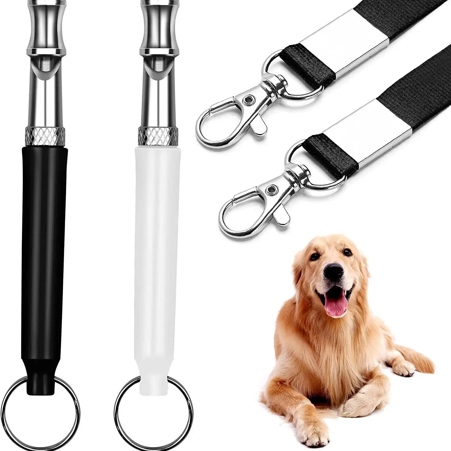 Ultrasonic Dog Whistle with Lanyard, 2 Counts/set Professional Dog Training Whistles, Dog & Cat Accessories for Outdoor Walking, Training