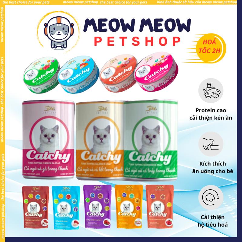 Pate cho mèo CATCHY dinh dưỡng. Pate dinh dưỡng cho mèo 5Plus CATCHY nhiều vị.