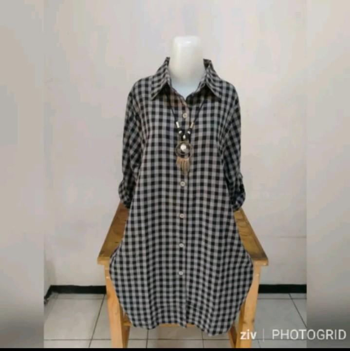 Product Introduction of Tunik Wanita//Tunik motif Kotak  bahan Katun Lembut 12
