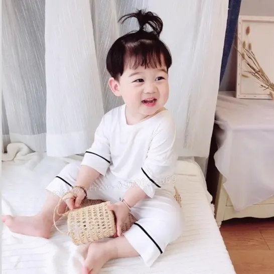 Hàng loại 1 - Bộ dài tay cho bé COMIMO BABY Bộ đồ bé trai bé gái Thun Lạnh Minky Mom Viền Lửng ống rộng từ 5-18kg 1