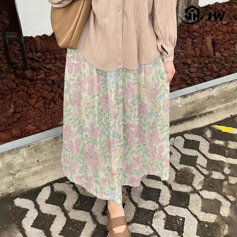 Product Introduction of Baju Raya 2025 Viral Nude Blouse Puff Sleeve Muslim Shirt Long Dress Korean Style Muslimah Small Floral Muslim Shirt + Skirt Set 34