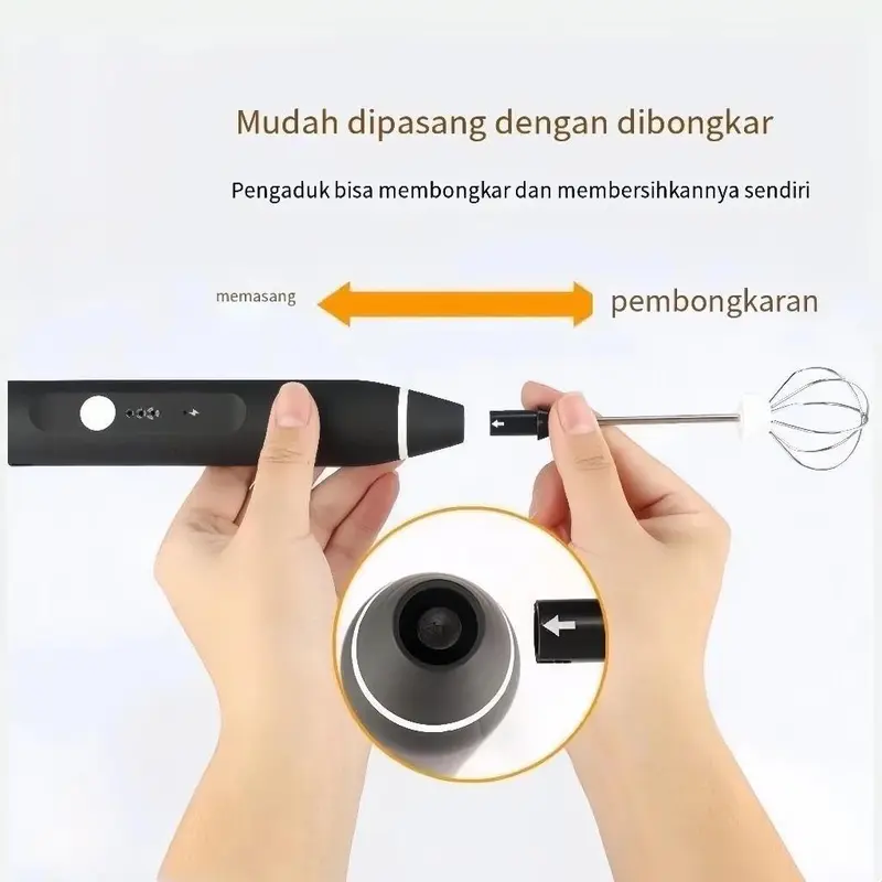 Hand Mixer mini Alat Kocok Telur Elektrik Pengaduk Kopi Elektrik Cappuccino Maker Mini Electric Pengocok Telur Pengaduk Telor 3