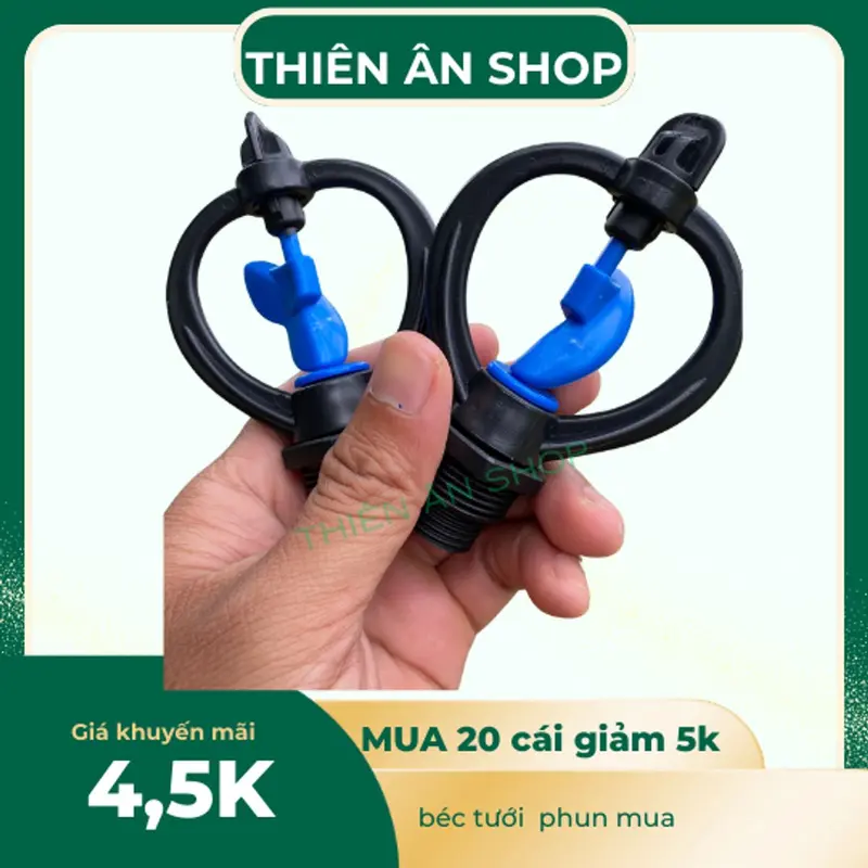 béc tưới cây phun mưa, béc thìa xoay 360 độ 2 ren kết nối 21,27mm nhưa chịu nắng mưa 5 năm FREE SHIP 4